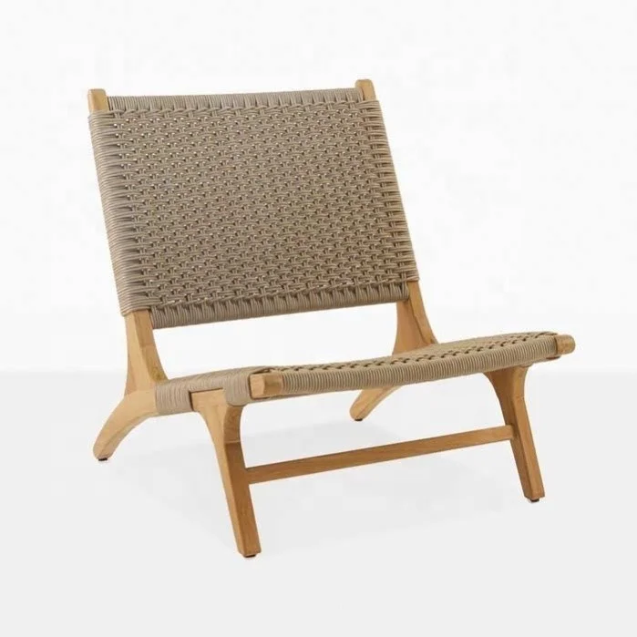 Уличная рама из тикового дерева, ротанговый садовый стул из тикового дерева