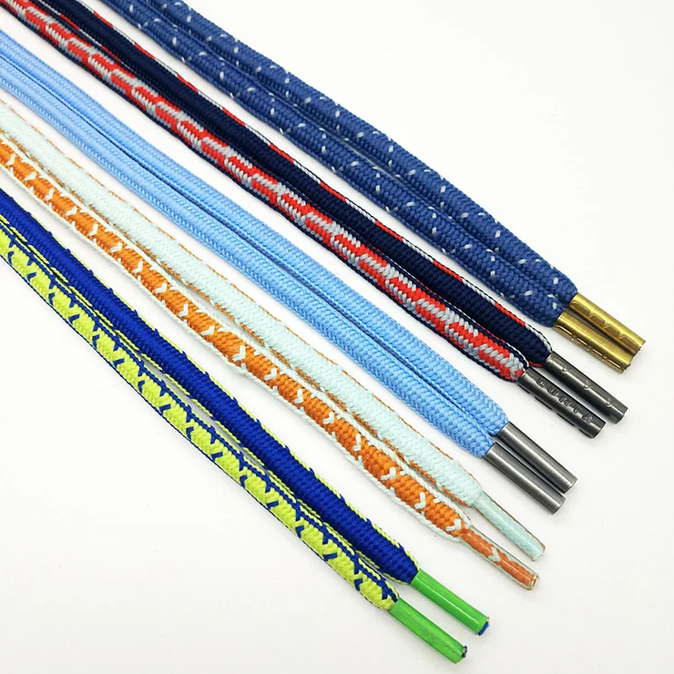 factory custom design high quality oval polyester shoelaces wholesale