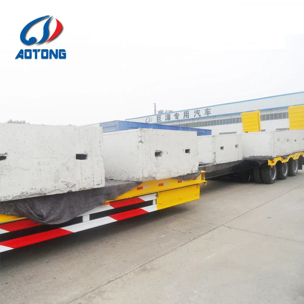 Heavy duty 40-60 ton extendable low bed truck trailer heavy trailer 14m to 20m telescopic trailer