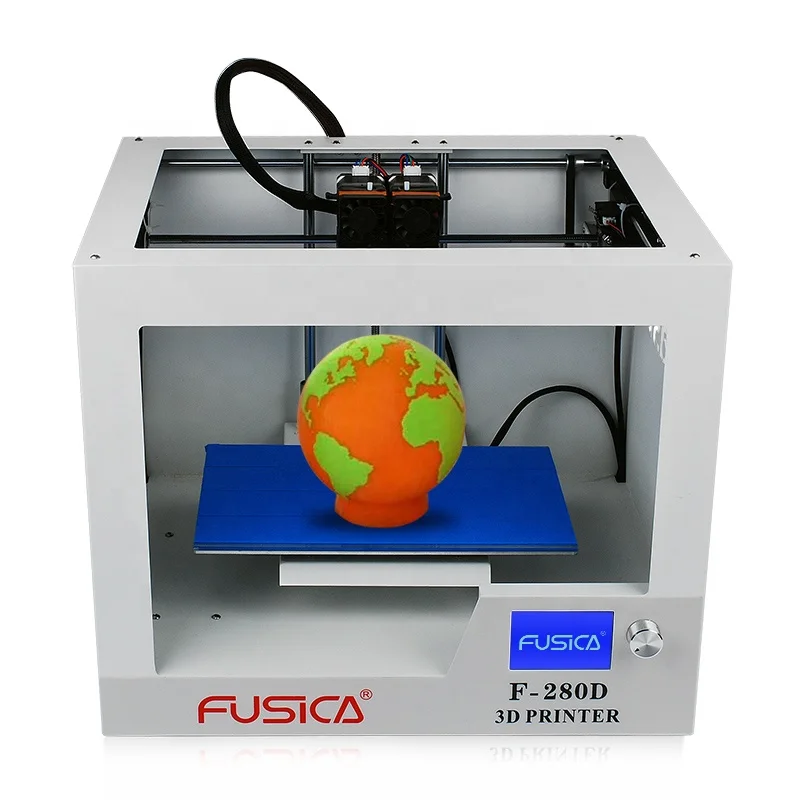 Оптовая продажа с фабрики Fusica двойная насадка двойной экструдер двухцветная металлическая 3D принтер машина