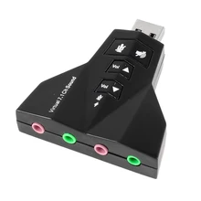 10 pcs/lot 3.5mm Plug USB 2.0 to 3D Virtual Audio Sound Card Adapter 7.1 CH