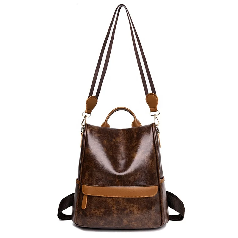 
2019 Cheap Low MOQ School Travel Anti Theft Girls Ladies PU Leather Backpack for Women 