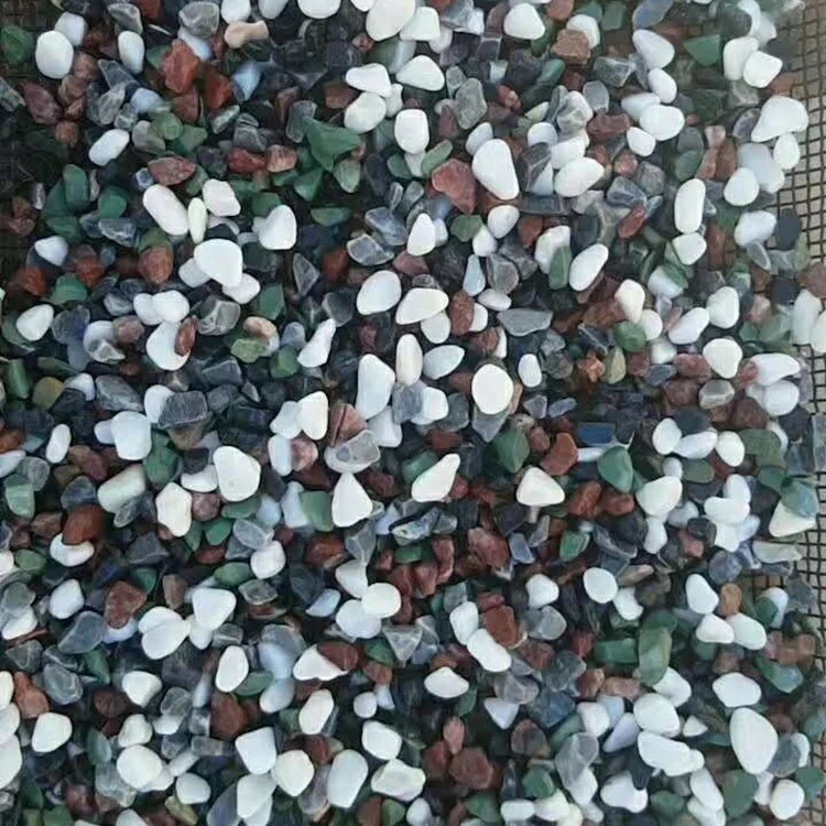Outdoor Landscaping Cobble Garden Small Pebbles Tumbled Round Mixed Colored Gravel Paving Ballast Crushed Stone Chips For Sale