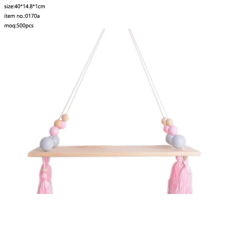 
Handmade Rustic Solid Wood Wall Floating Wine Shelf 