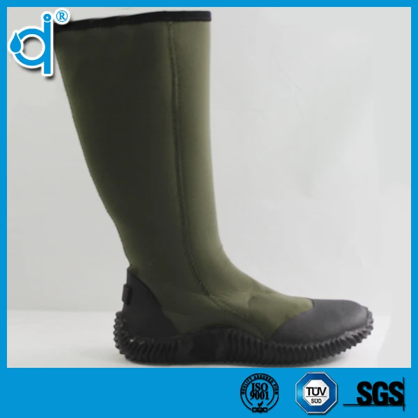  Легкие женские резиновые сапоги армейского зеленого цвета с неопреновым верхом