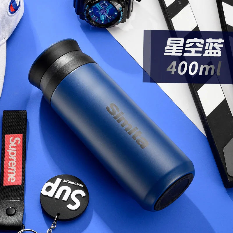 SIMITA Thermos Double Walled 304 Stainless Steel  400ml Water Bottle Portable Modern Fashion Vacuum Flask for Sports Business