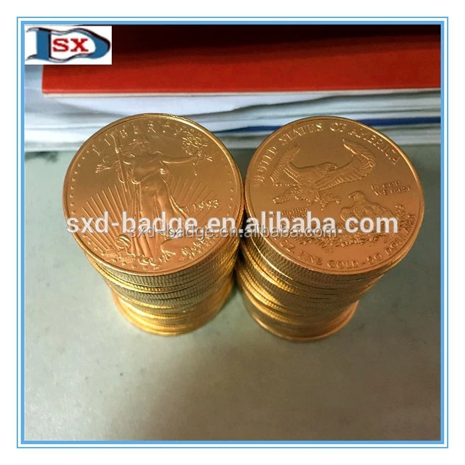 High quality replica American eagle tungsten gold Coin.999 100 mills fine gold clad bar made in China