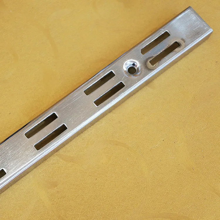 Steel chrome double slotted wall upright wall channel