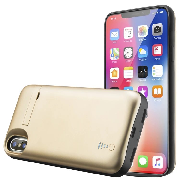 
2018 Dropshipper Electronics Best Wireless Power Bank Charger Cover Shell with Kickstand Battery Case For iPhone X 10 