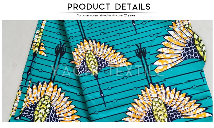 Indonesia Cotton Printed Fabric Ankara Fabric Wax With Heron