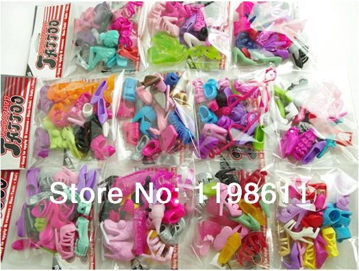 Free Shipping 2014 New Most popular 100 Pair Doll Shoes Mix Style Mix Color Shoes For