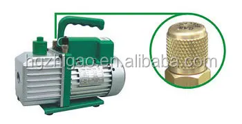 Single stage electric vacuum pump with gauge and valve for new refrigerant