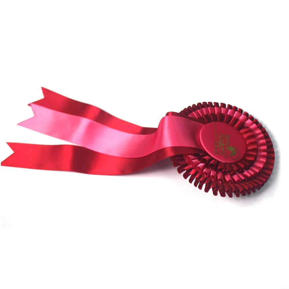 Elegant Fancy-designed Single Face Satin Ribbon Award Ribbon Rosette For Horse/Pet Race