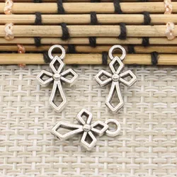 Cross Charms Vintage Silver Double Side Cross Charm Pendant for Jewelry Making