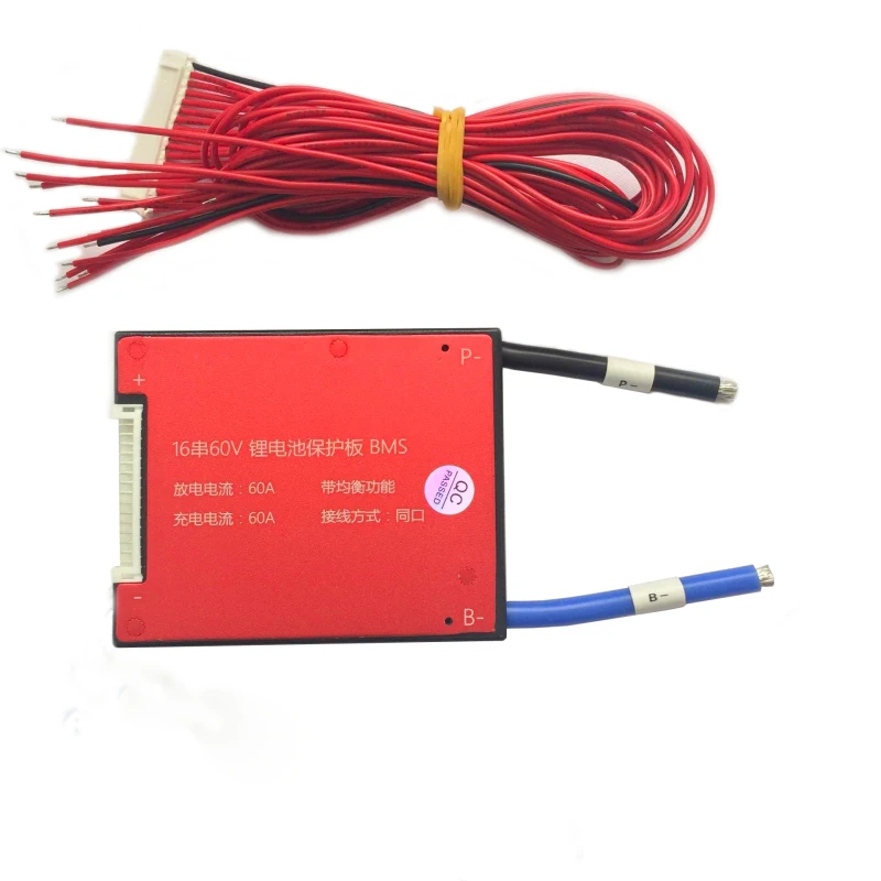 Литий-ионная батарея 16S 60 в (67 2 в) BMS с 20A 30A 40A 50A 60A постоянный рабочий ток для