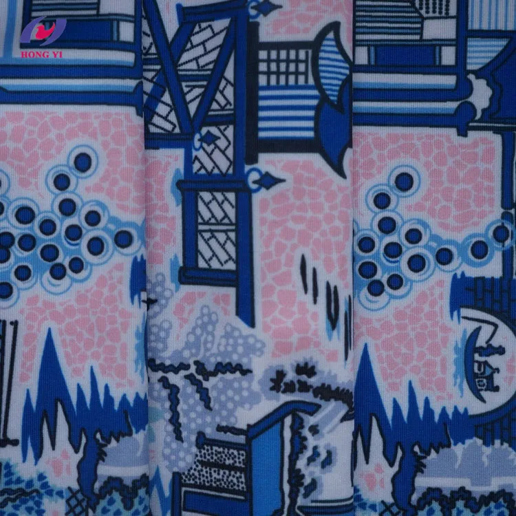 Eco Friendly  Anti-UV Lycra Spandex Printed Fabric for Swimwear