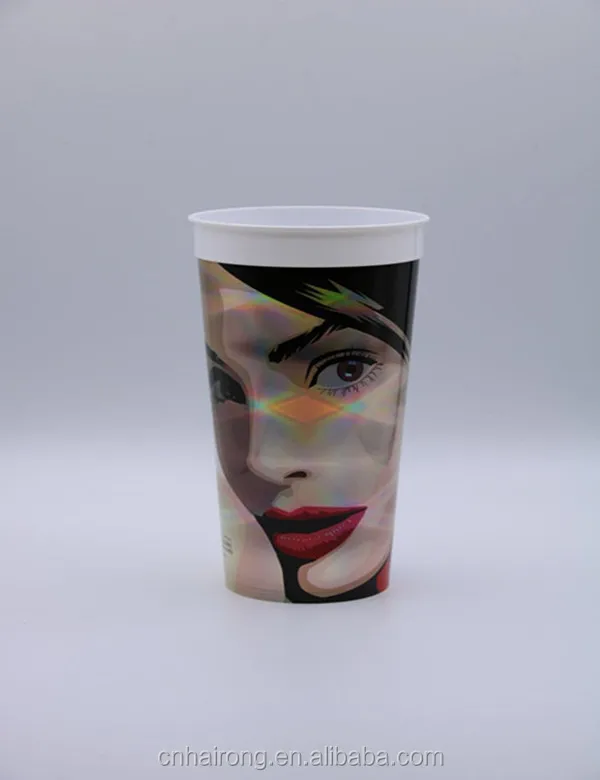 
Custom printed clear transparent disposable PP PET plastic cup with lid 