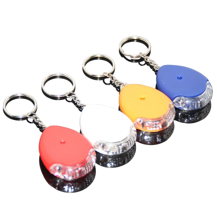 
Water Drop Shaped Plastic Keyfinder ABS Whistle Voice Control Electronic LED Alarm Whistle Key Finder Keychain 