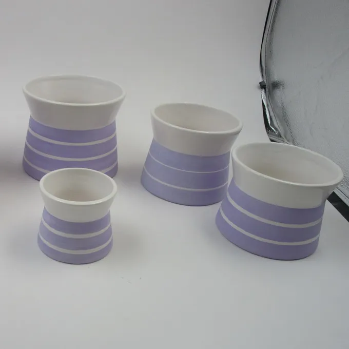 High quality cylindrical stripes balcony flower pots