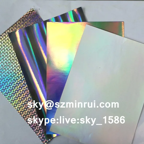 A4 Plain Hologram Destructible Vinyl Eggshell Sticker Paper,Ultra Destructive Hologram Egg Shell Papers Material