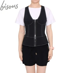 Модный женский облегающий жилет с контрастной строчкой