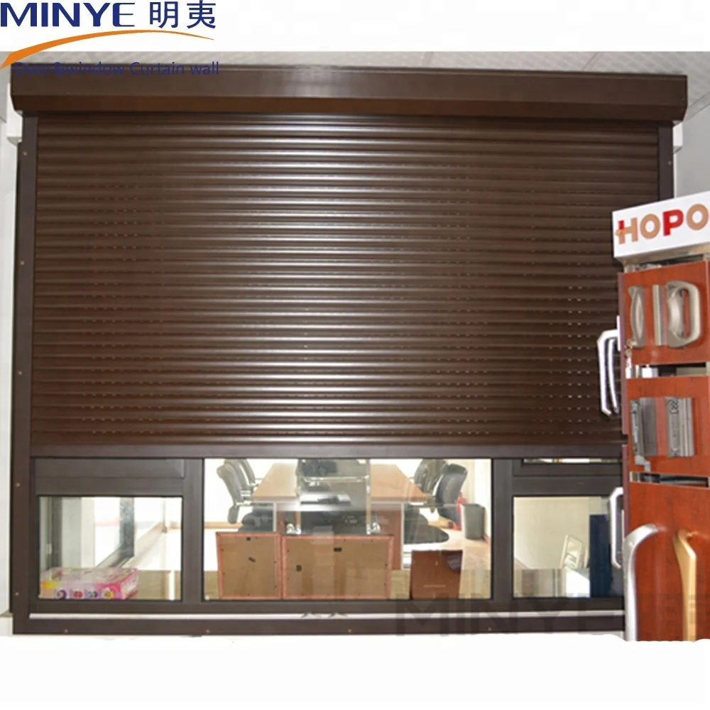 Electric aluminum rolling shutter door with motor