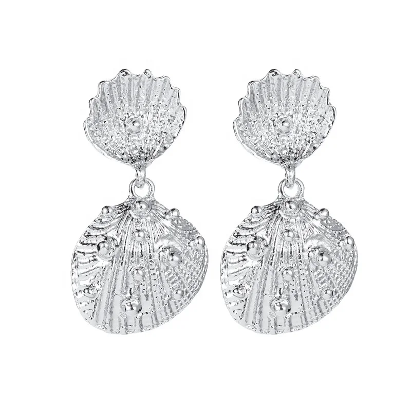 wholesale fashion cheap alloy personalized latest gold shaped cheap shell gold earring