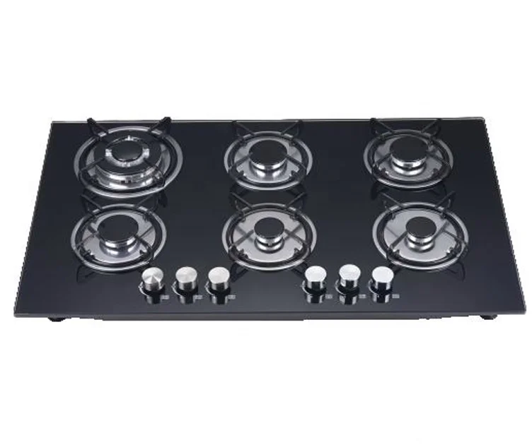 6 burner temper glass gas cooker made in China SG68801