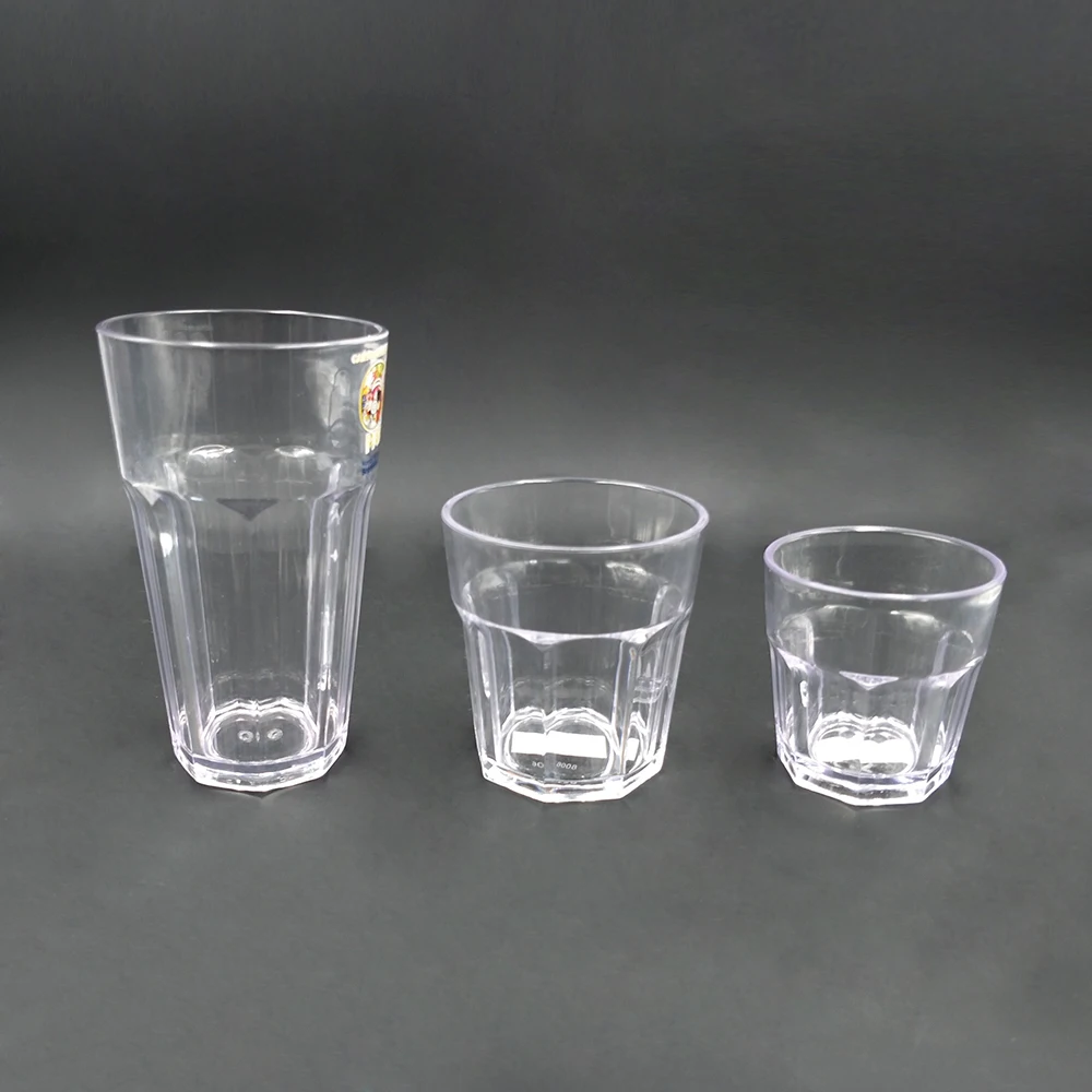 Custom size reusable plastic clear wine cups