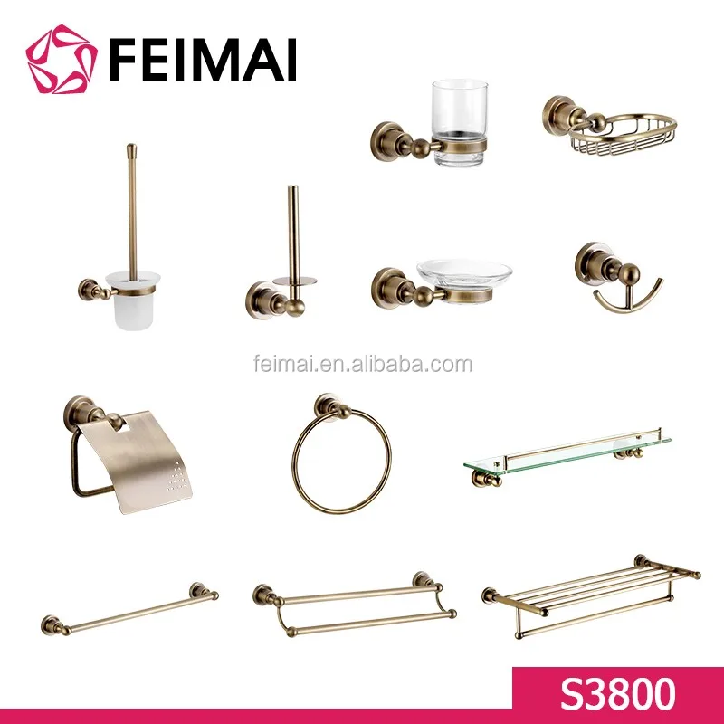
Hotel Bathroom Accessories Brass Antique Bronze Finished Bath Hardware Sets 