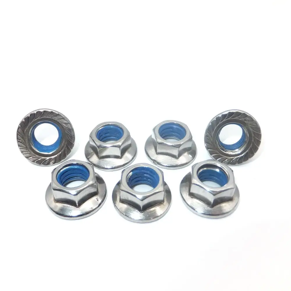 Wholesale 304 Stainless Steel galvanized Serrated Self Locking Hex Flange Nut