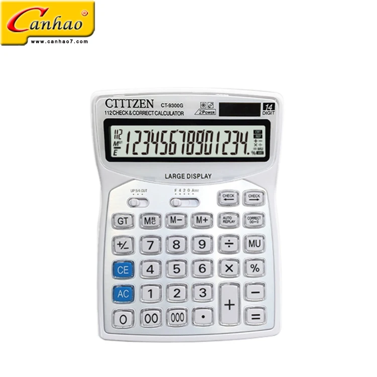112 step check 14 digits large display calculator