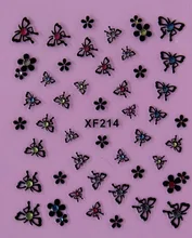 butterfly black 3D design Water Transfer Nails Art Sticker decals lady women manicure tools Nail Wraps