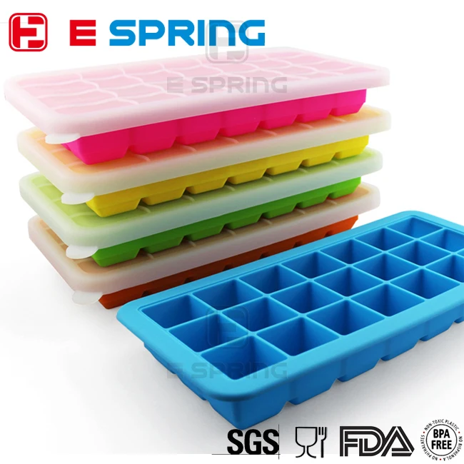 Оптовый заказ 21 полости Пользовательские Пищевой Премиум силиконовые ice cube лотки с крышками
