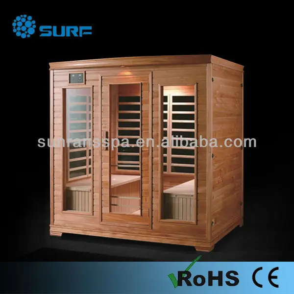 Surf hot sale hemlock wood far infrared sauna 4 person red light therapy sauna for home