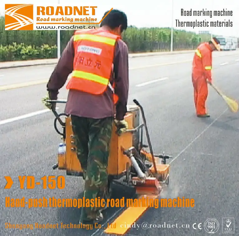 Cheapest manual hand-pushed screed thermoplastic applicator  hot melt lining road Lane marking machine for city roads