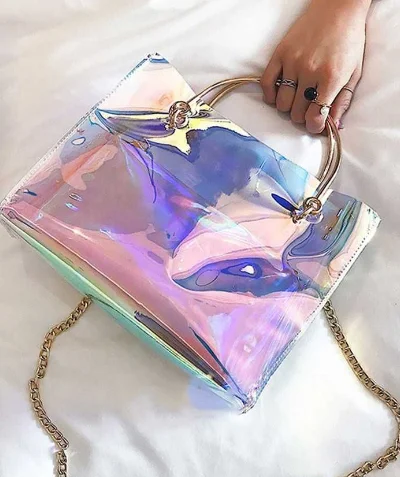 Голографическая виниловая ткань RG TPU дихроическая Переливающаяся пленка для сумки