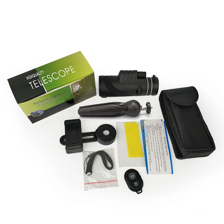 40x60 Cheap Monocular OEM ODM Telescope with Extendable Tripod Smartphone Mount