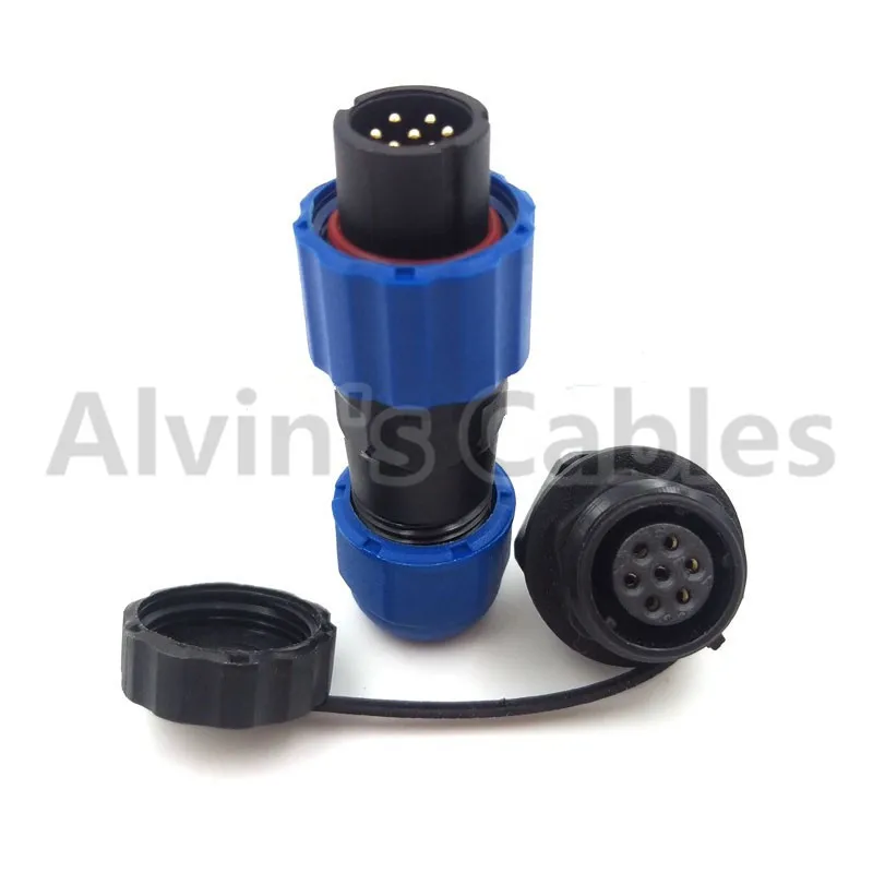 
SD13 waterproof 1 2 3 4 5 6 7 pin plug male socket female Wire Power LED connector 