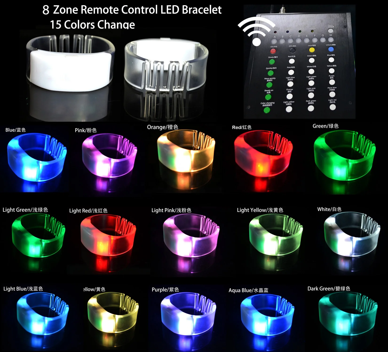 NEW FUNCTION Product Remote Controlled Led Bracelet Concert Radio Controlled Led Wristband