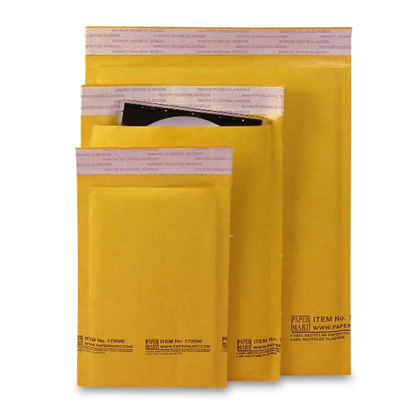 China Supplier Protective Yellow Kraft Mailers Air Bubble Lined Bags