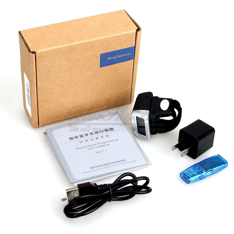 Портативный переносной кольцо 2D сканер штрих-кода чтения HJ23S Wirless мини Bluetooth QR код читателя