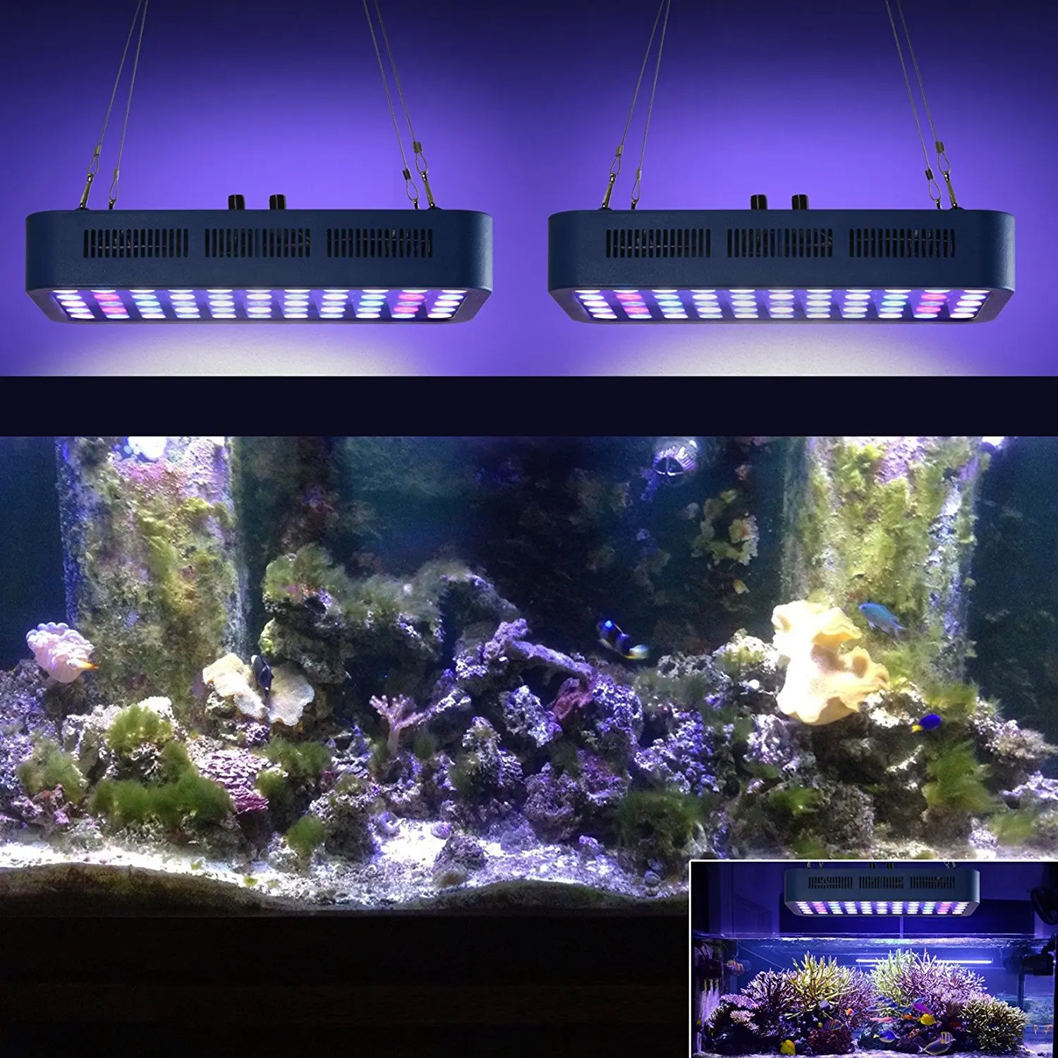 2018 Wifi app intelligent control 165W full spectrum blue red led coral reef  lighting led aquarium light