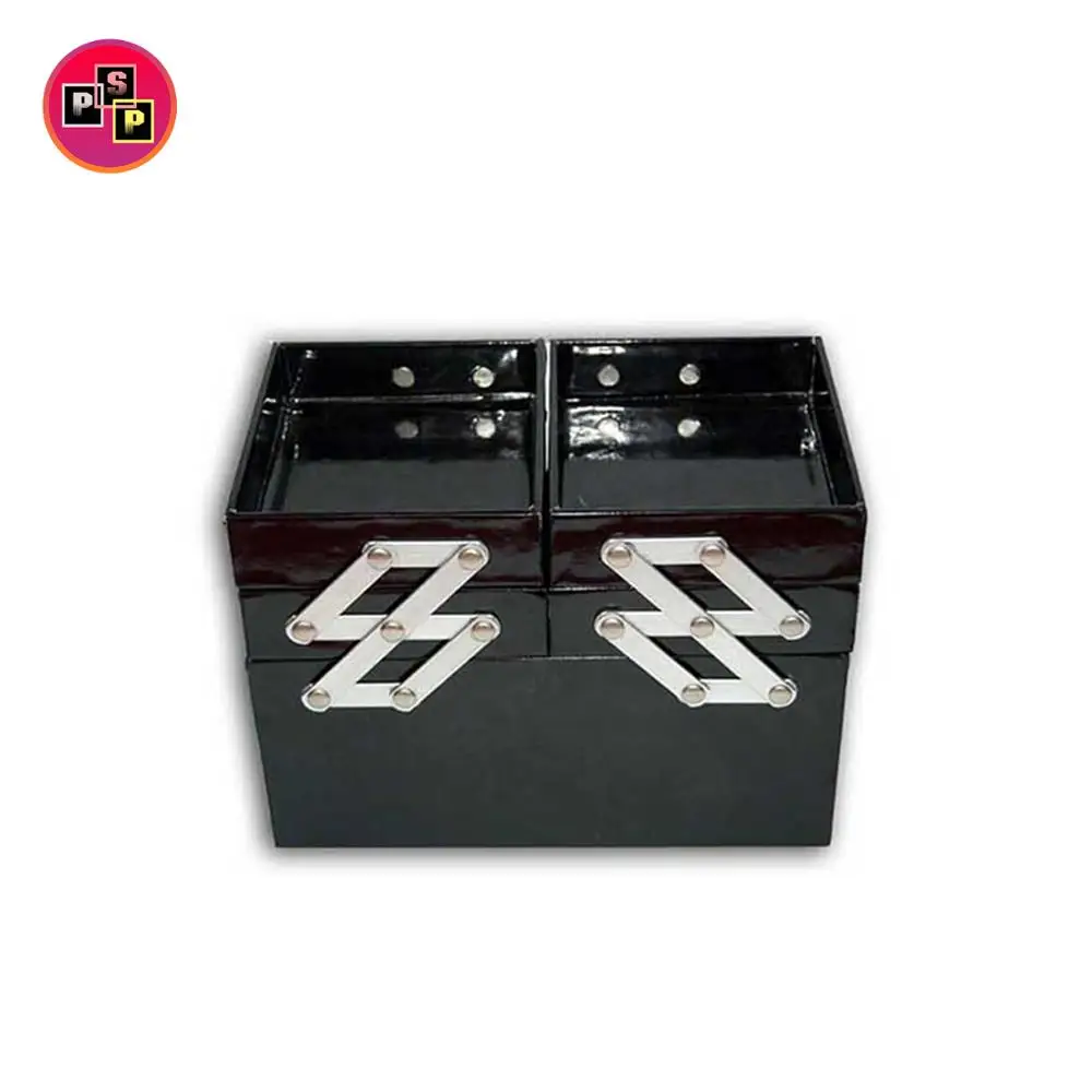 Пользовательский черный искусственная кожа складной Макияж Box