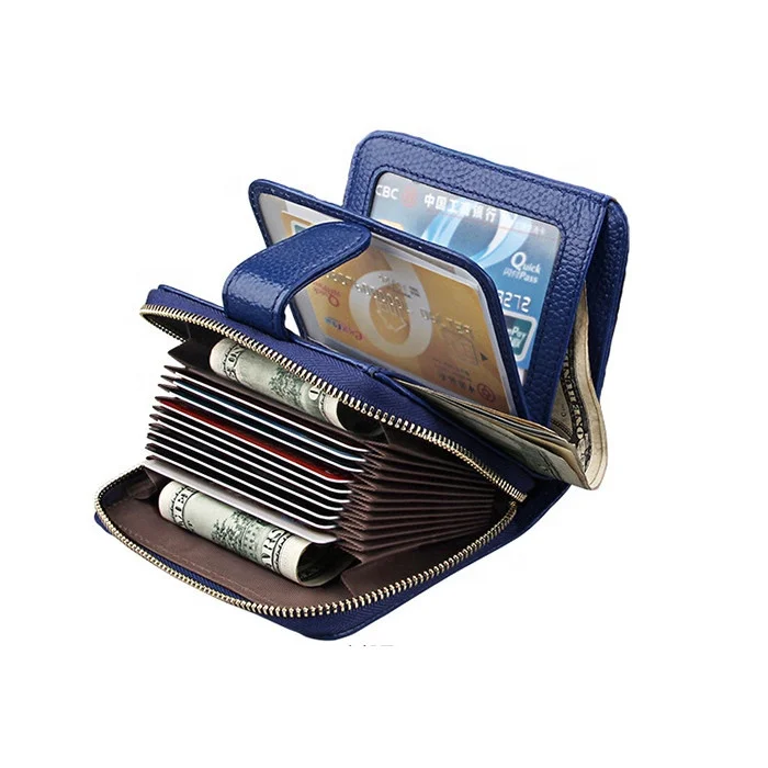 Women Hot Sell Top Layer Cowhide Wallet With Driving Licence Slots Short Zip Card Holder