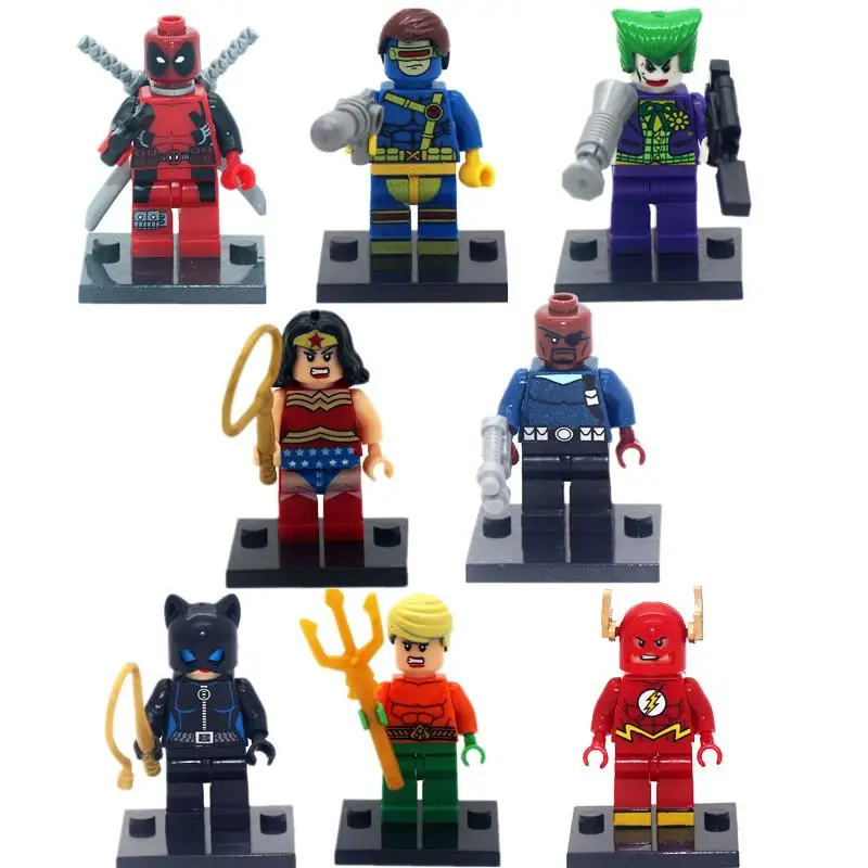 New Hot 8pcs lot Super Hero Superheroes Deadpool Kid Baby Toy Mini Figure Building Blocks Sets