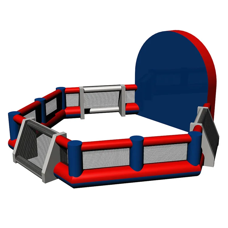 Custom inflatable street panna soccer cage field, panna football cage court pitch with football dartboard for sale