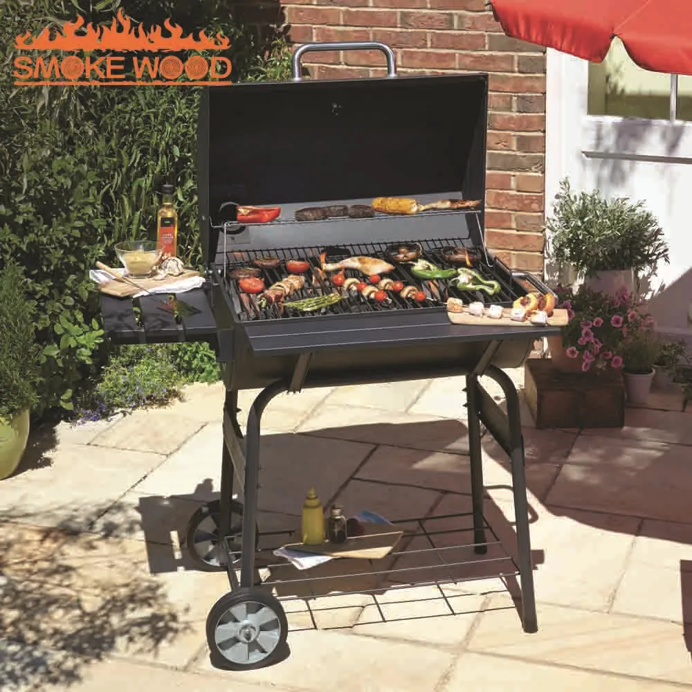 Сверхмощный баррель форме тележки открытый портативный мангал на угле барбекю гриль