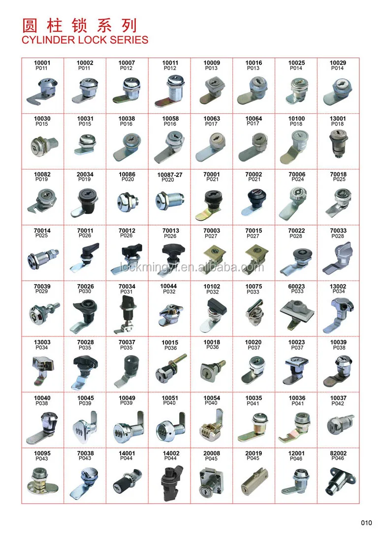 
zinc die cast cam lock, cylinder lock, cabinet lock with single bitted keys 