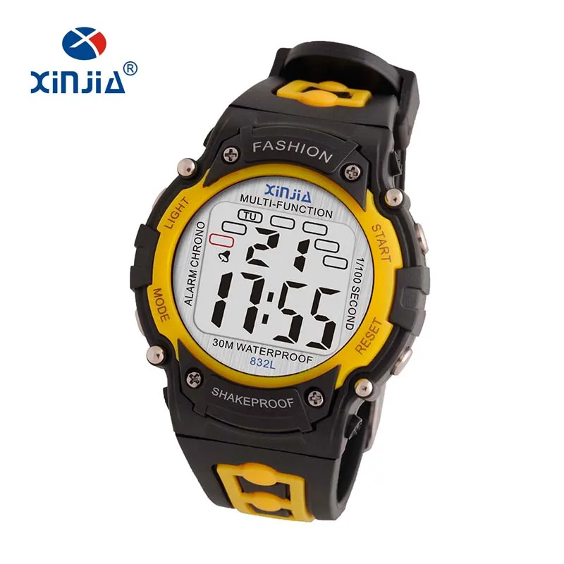 Fashion Watch with 7 Color Back Light Water Resistant 30M Wrist Watch Children Gift Digital Watch Stainless Steel Back Cover